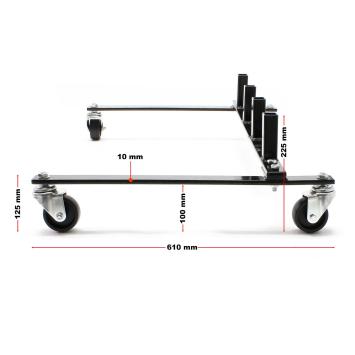 Opbergrek met wielen t.b.v. Hydraulische autoverplaatsers