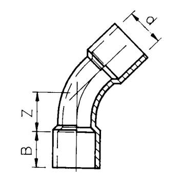 Bocht getrokken 45° | PN10 | 63 mm