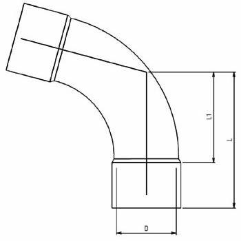 Bocht getrokken 80° | PN10 | 63 mm