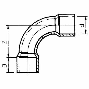 Bocht getrokken 90° | PN10 | 32 mm