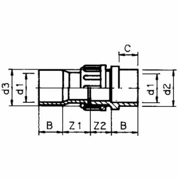 3-delige koppeling | VDL | PN16 | 25/32 x 25 mm