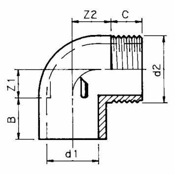 Knie 90° | VDL | PN10 | 32 mm x ¾