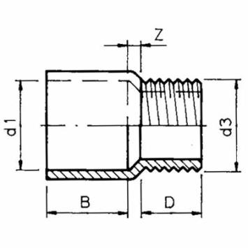 Puntstuk | VDL | PN10 | 63 mm x 1¼