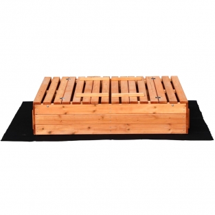 Houten Zandbak | met bankjes | 98 x 98 x 21 cm