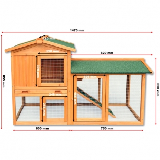 Konijnenhok | Met ren en nachthok