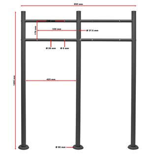 Dubbele brievenbus model 15 | Met statief | Antraciet