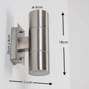 RVS tuinverlichting | Wandlamp dubbel